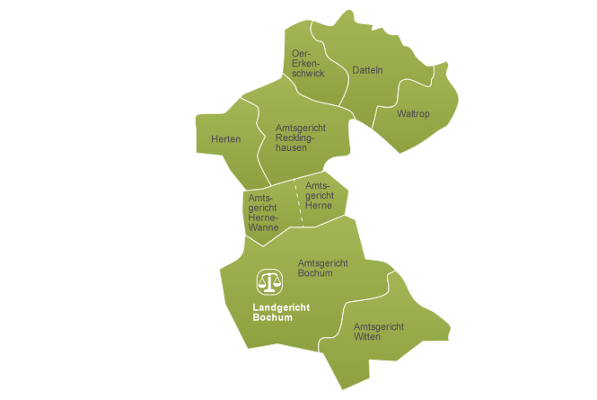 Darstellung des Gerichtsbezirks Bochum